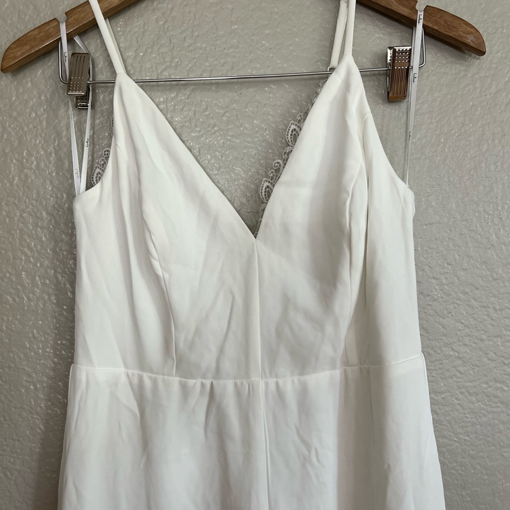 Follow My Heart Ivory Lace Sleeveless Wide-Leg Jumpsuit - Picture 4 of 9